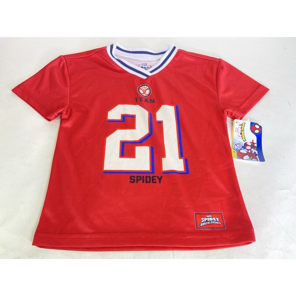 Marvel Spidey Superhero Activewear Jersey Short Sleeve Tee T-Shirt Boys Size 3T